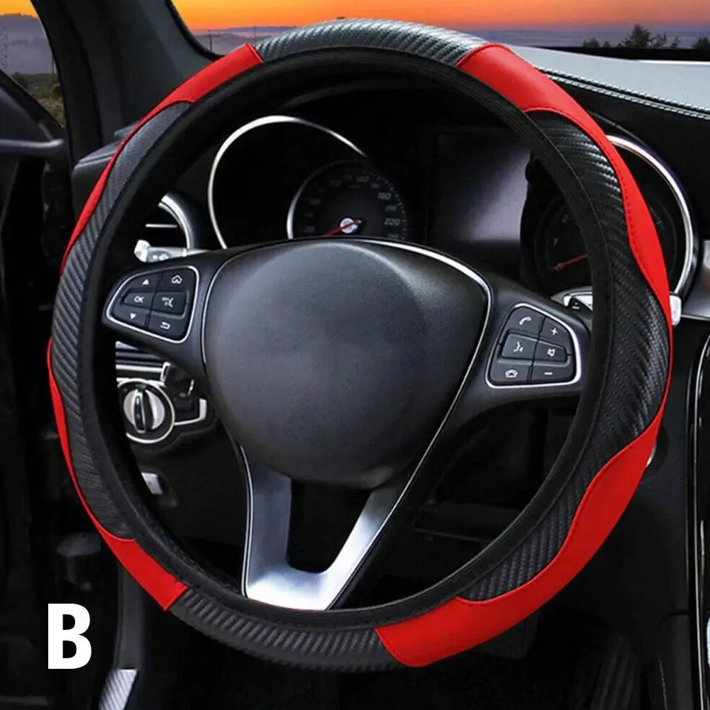 15" Vegan Leather Steering Wheel Cover