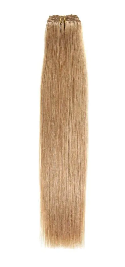 18" Golden Blonde Euro Hair Weave Extensions (25) - High-Quality Remy Human Hair