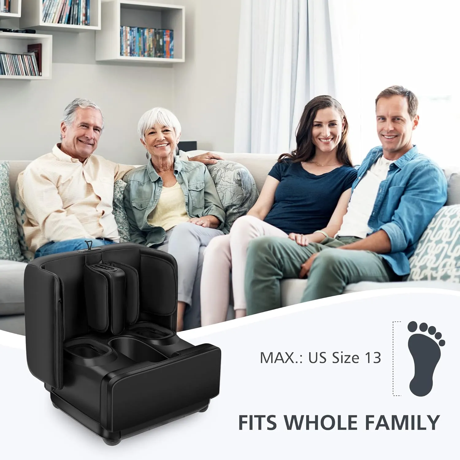 2 in 1 Foot Massager Machine & Ottoman Rest