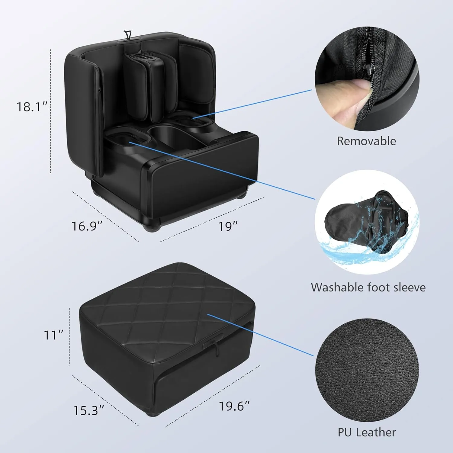 2 in 1 Foot Massager Machine & Ottoman Rest