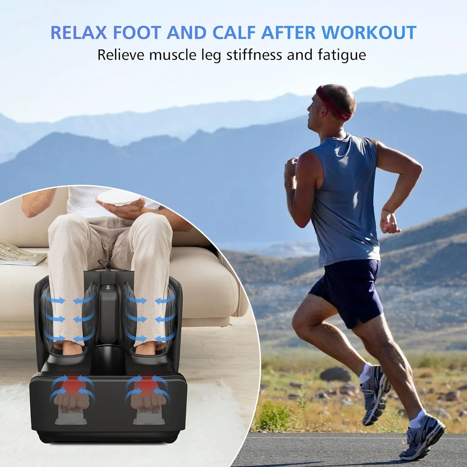 2 in 1 Foot Massager Machine & Ottoman Rest