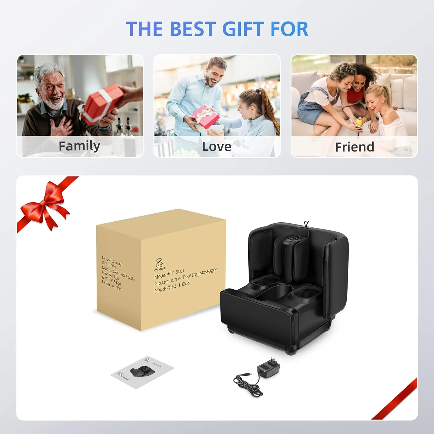 2 in 1 Foot Massager Machine & Ottoman Rest