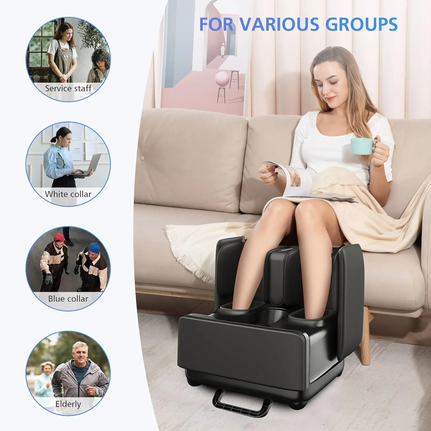 2 in 1 Foot Massager Machine & Ottoman Rest