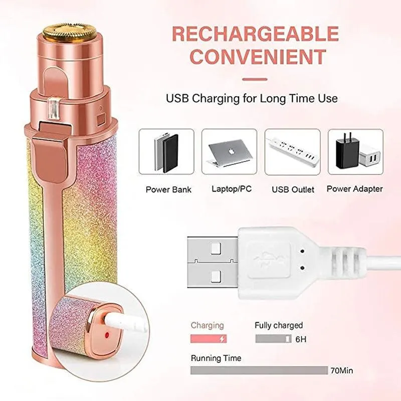 2-in-1 Rechargeable Electric Facial Hair Remover AO-78147