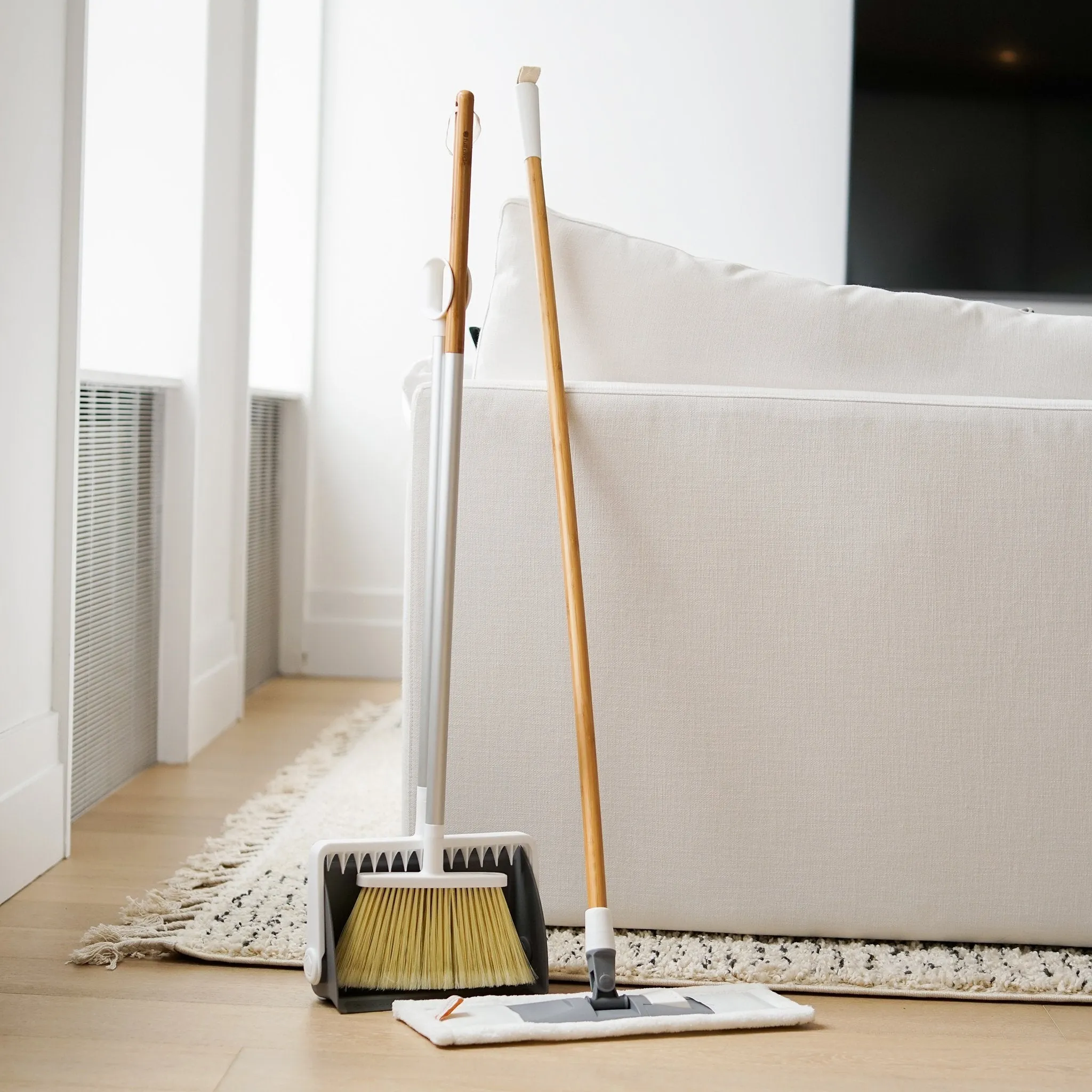 2-in-1 Wet/Dry Microfiber Mop and Broom Set