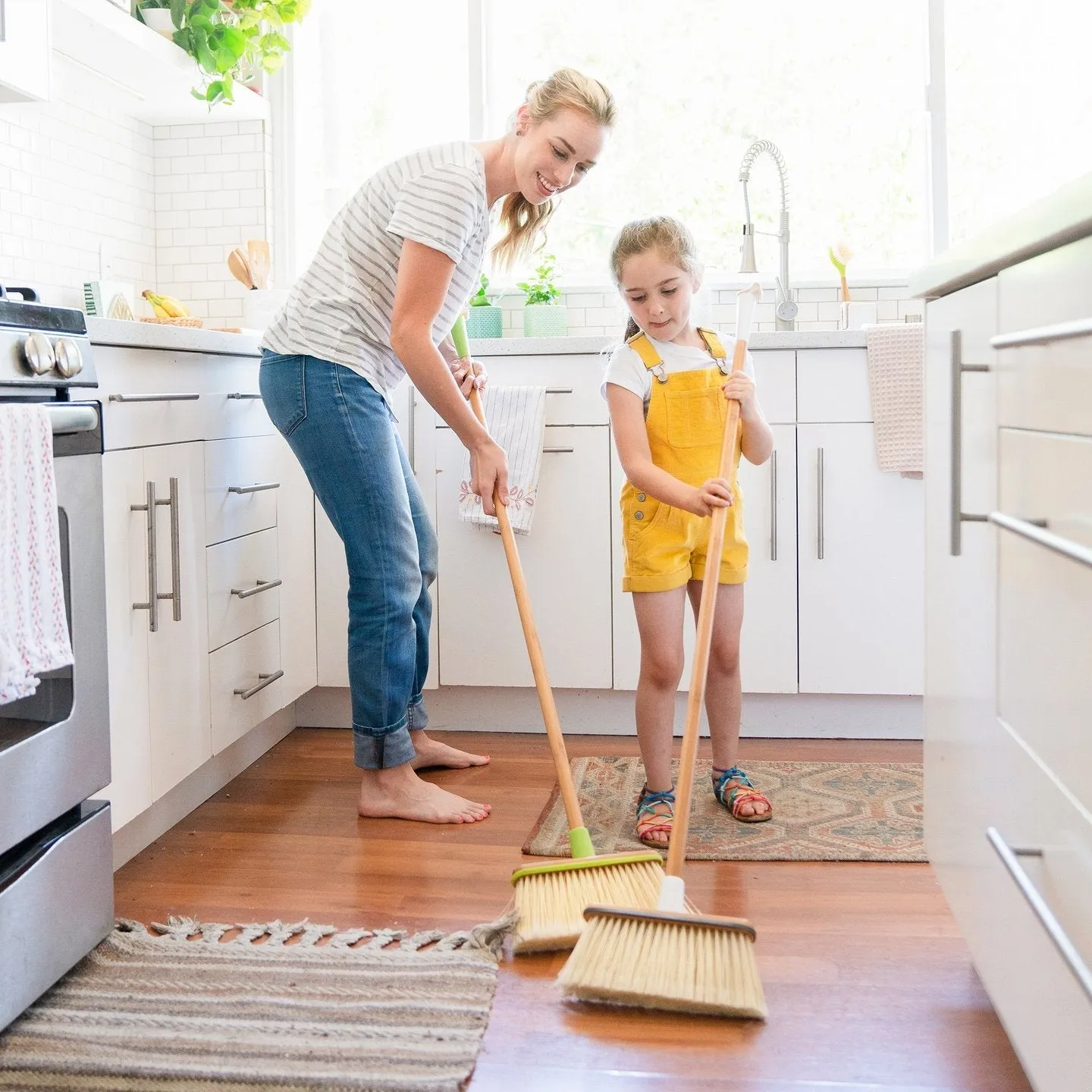2-in-1 Wet/Dry Microfiber Mop and Broom Set