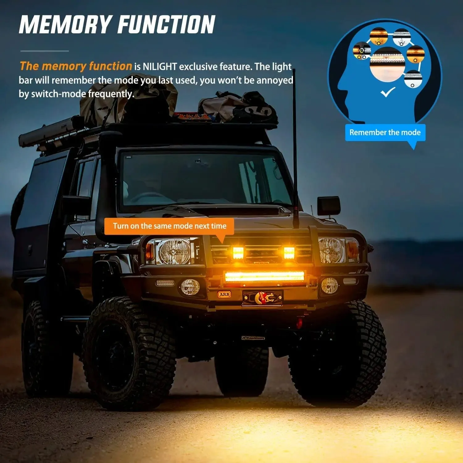 22 Inch 480W Triple Row Amber White Spot Flood LED Light Bar | 2Pcs 4 Inch 60W LED Pods | 16AWG DT Wire 3 Leads