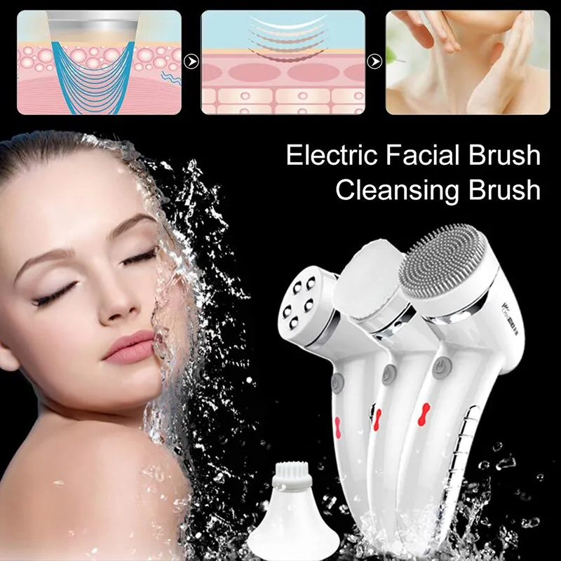 360 Degree Rotation Mini Face Cleanser Brush - Deep Pore Cleansing   Face Massage