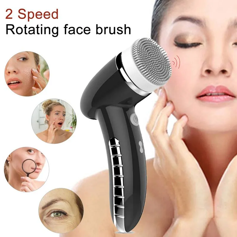 360 Degree Rotation Mini Face Cleanser Brush - Deep Pore Cleansing   Face Massage