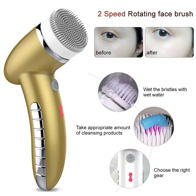 360 Degree Rotation Mini Face Cleanser Brush - Deep Pore Cleansing   Face Massage