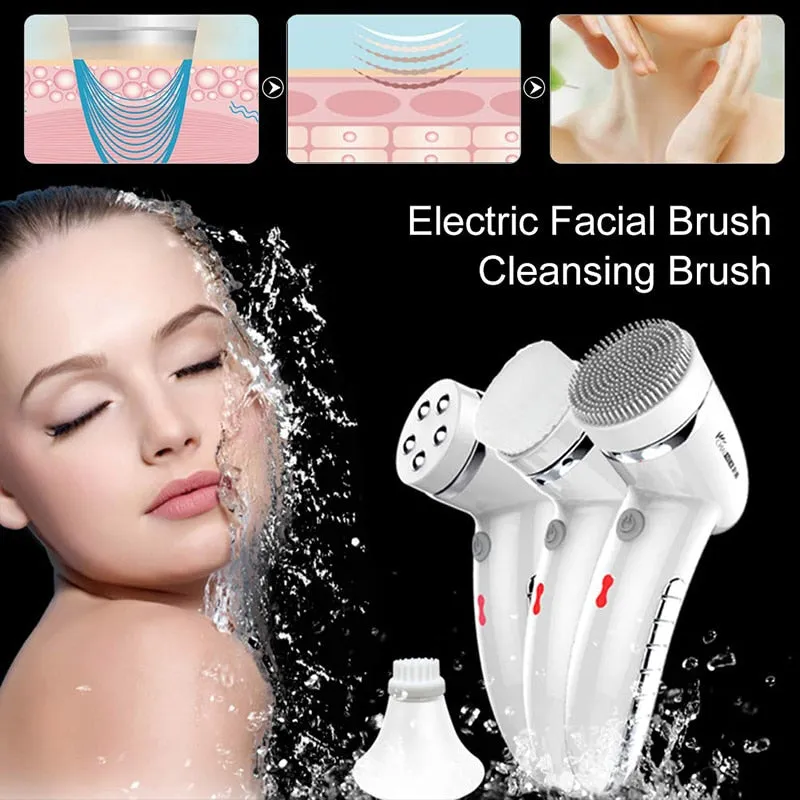 360 Degree Rotation Mini Face Cleanser Brush - Deep Pore Cleansing   Face Massage