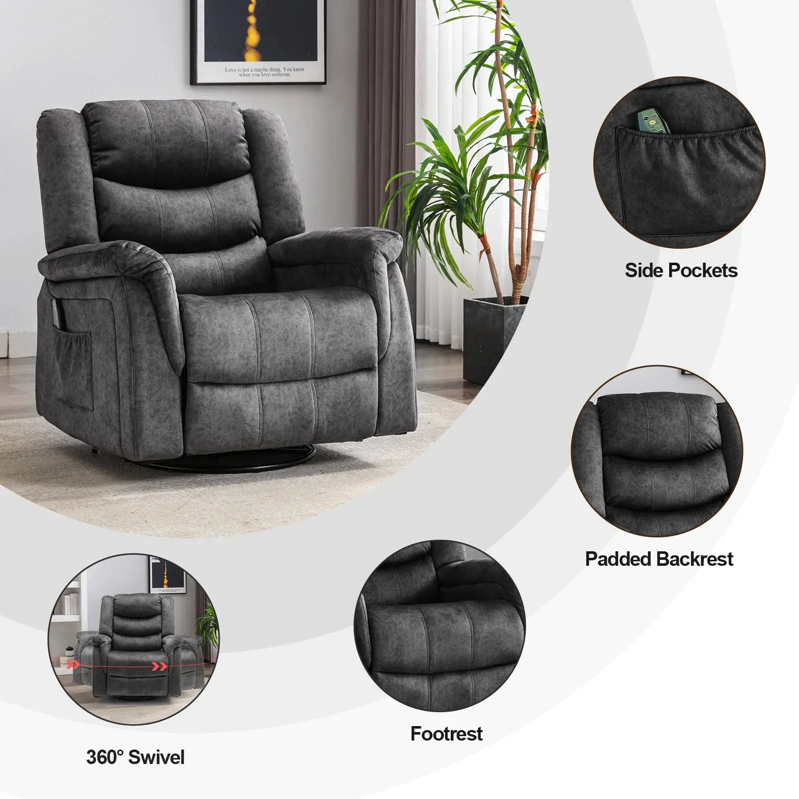 360° Swivel Rocking Recliner WMT GT1149