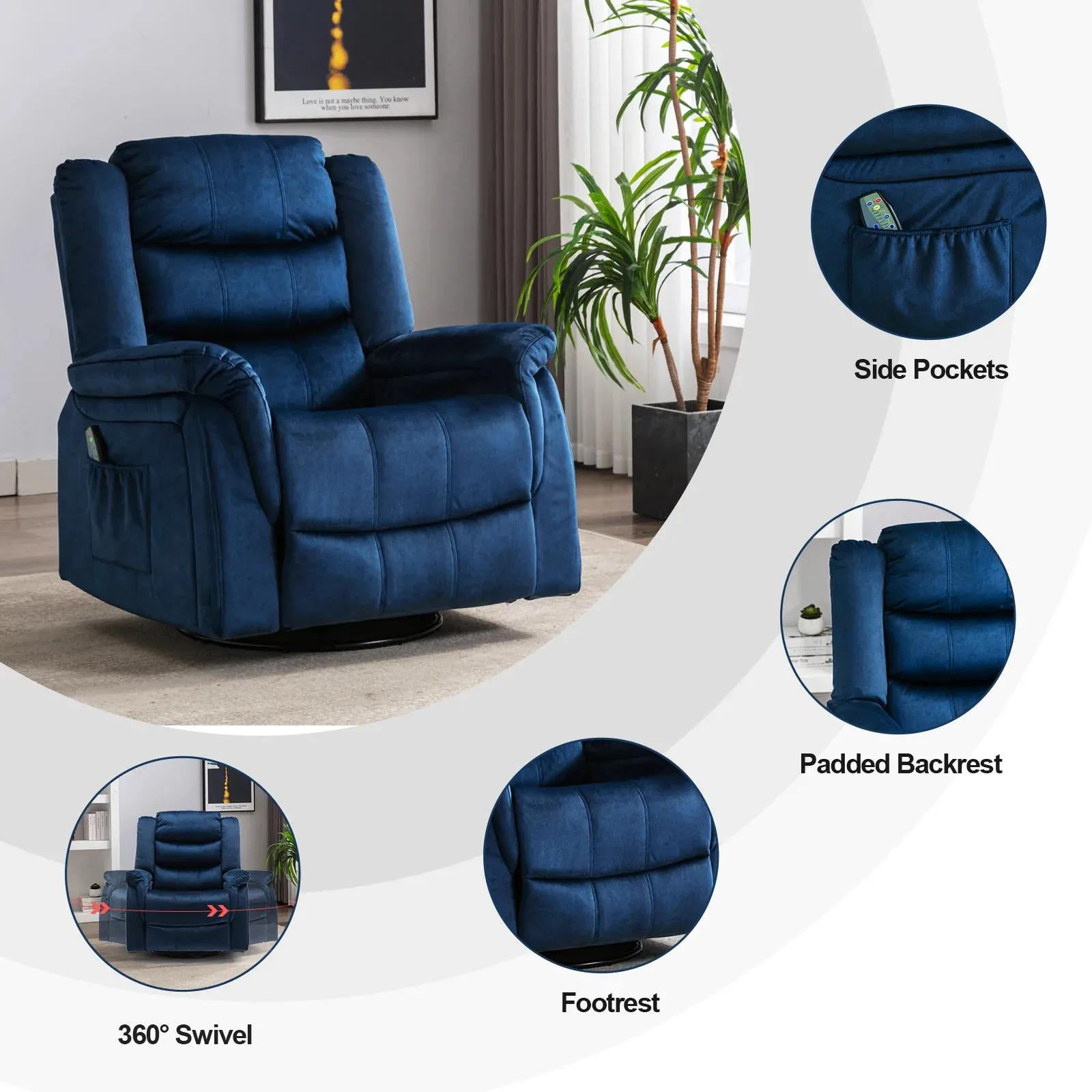 360° Swivel Rocking Recliner WMT GT1149