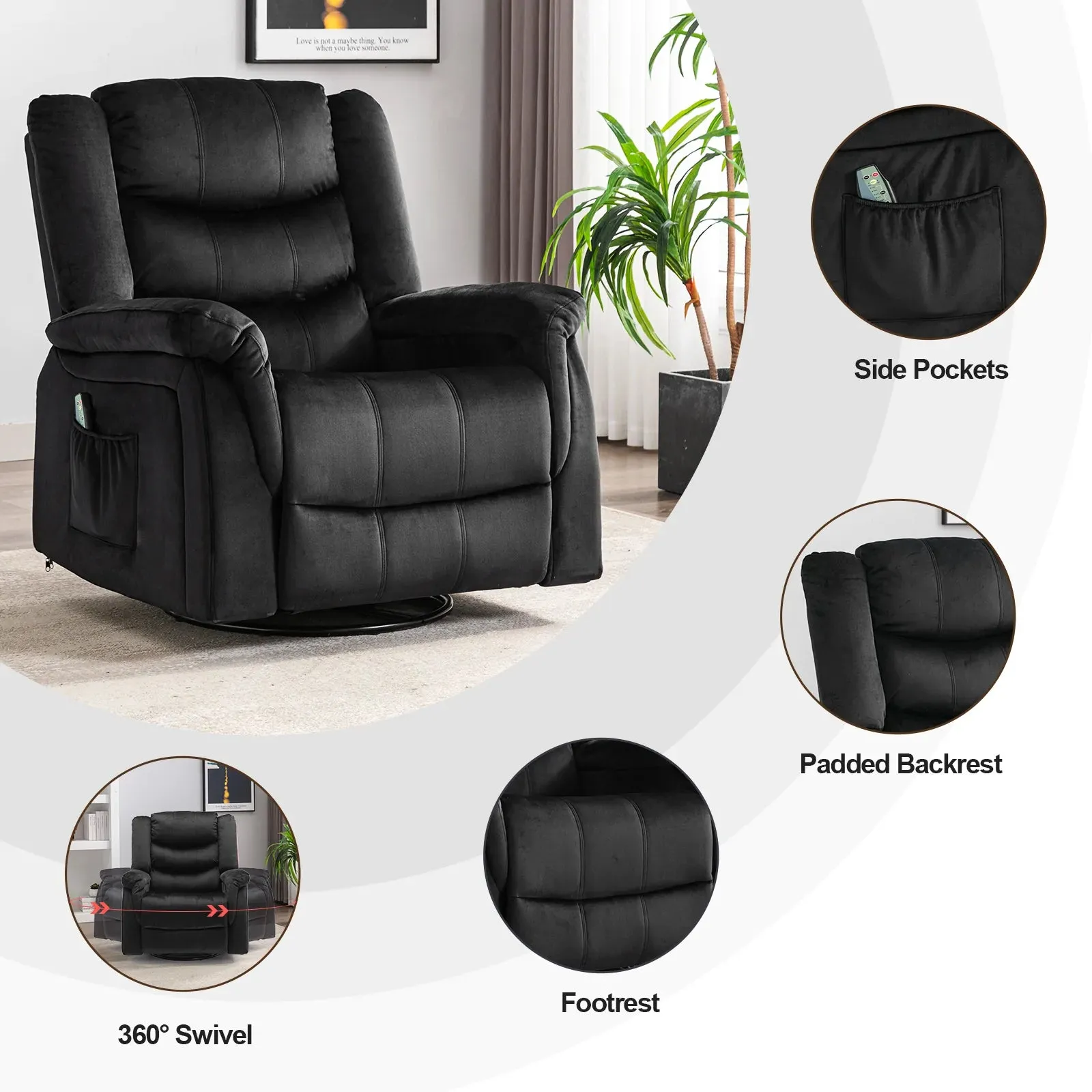 360° Swivel Rocking Recliner WMT GT1149