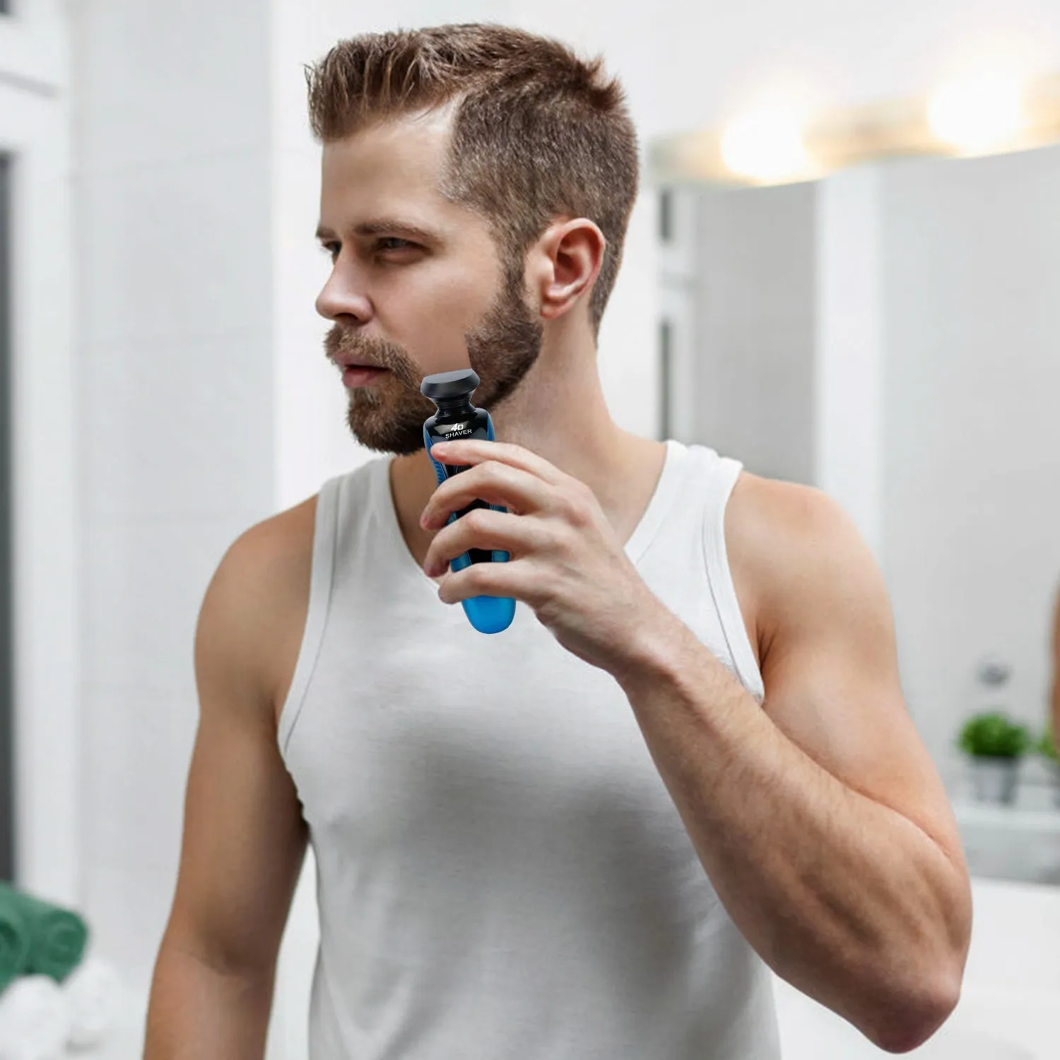 4-in-1 Electric Shaver for Men, IPX7 Waterproof, Cordless Rechargeable Razor