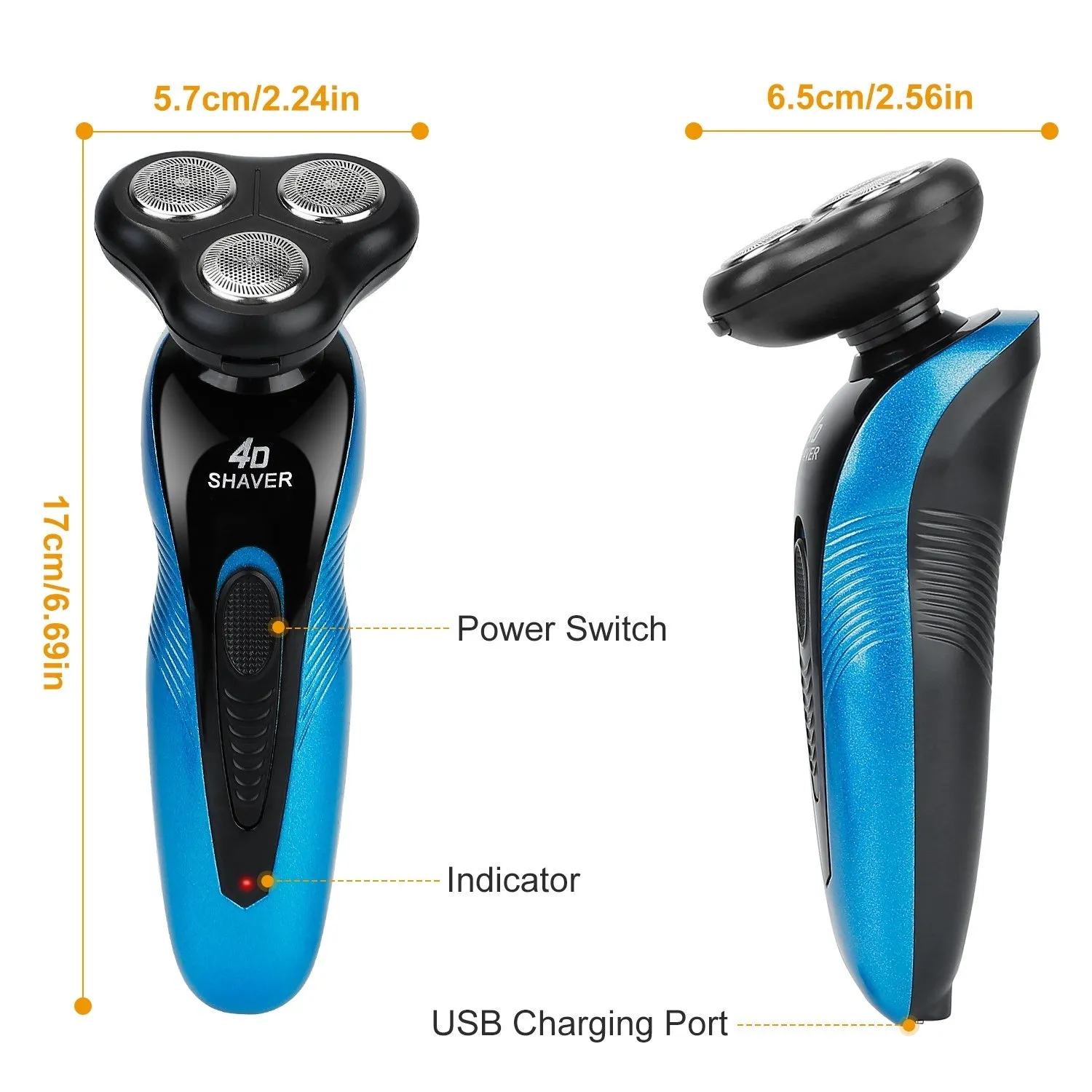 4-in-1 Electric Shaver for Men, IPX7 Waterproof, Cordless Rechargeable Razor