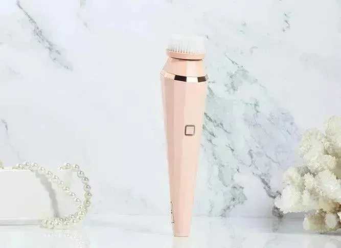 4 In 1 USB Rechargeable Electric Facial Cleansing Brush Soft Skin Care Portable Massager Face Brush Deep Cleaning Device