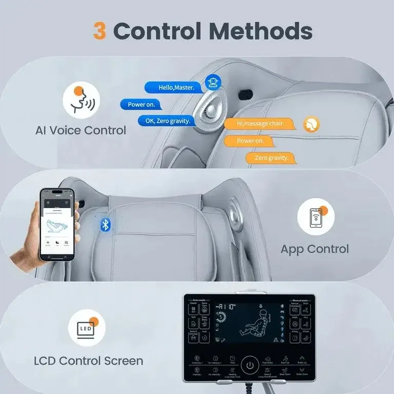 4D Massage Chair with APP Control, 55” SL Track, 3 Zero Gravity Modes – Ultimate Full Body Relaxation