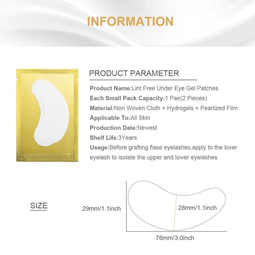 50pairs/pack New Paper Patches Eyelash Under Eye Pads Lash Eyelash Extension Paper Patches Eye Tips Sticker Wraps Make Up Tools