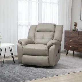 8-Point Vibration Massage Swivel Reclining Chair in Tufted Grey Faux Leather