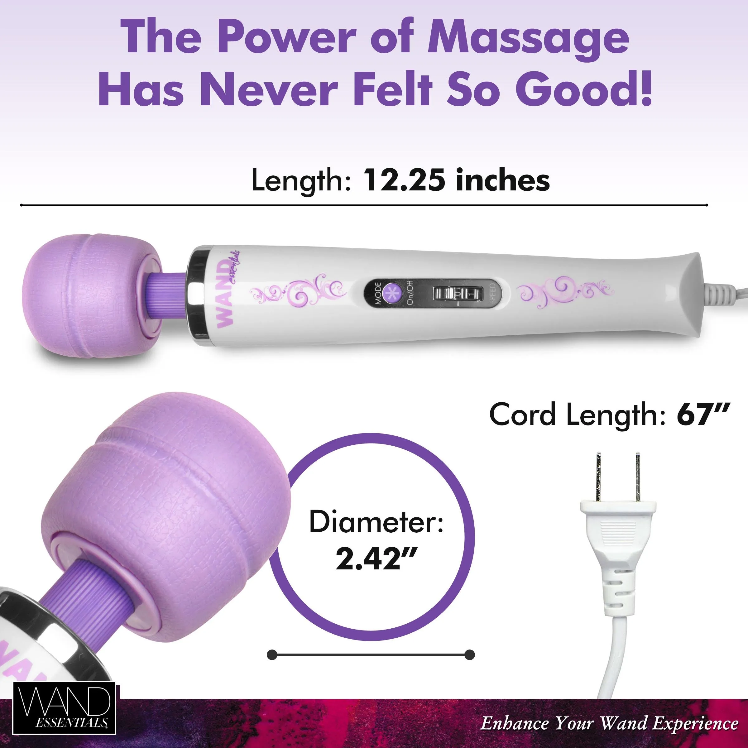 8-Speed & 8-Function Wand Massager - 110v US
