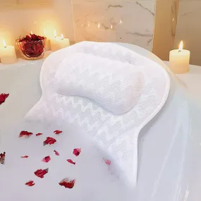 ADOV Bath Pillow, Non-Slip Comfortable Luxury Bathtub Pillow with 6 Suction Cups, Ergonomic 3D Air Mesh Headrest Cushion for Head, Shoulder, Neck and Back Support Relaxation Home Spa Hot Tub Jacuzzi