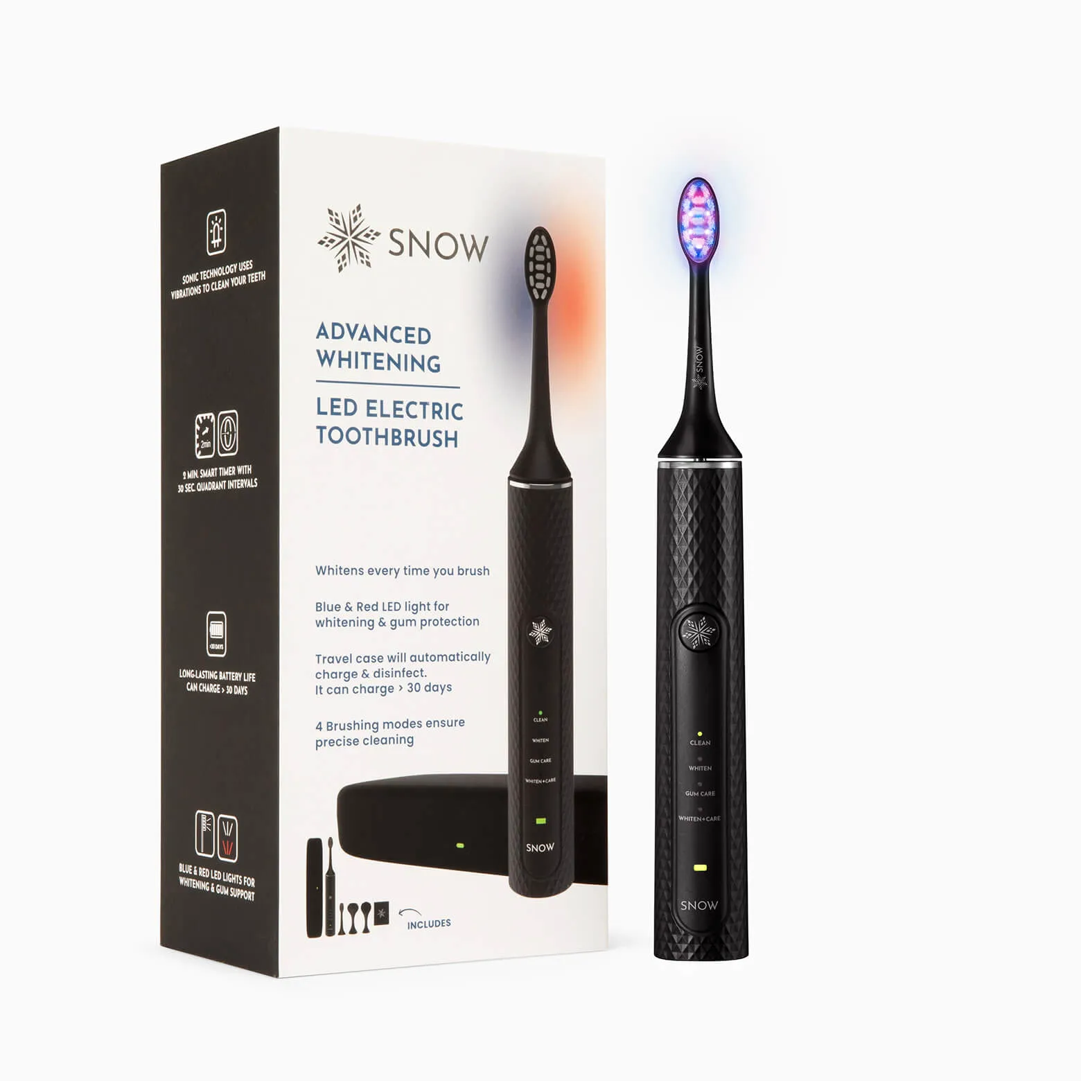 Advanced LED Whitening Toothbrush with Self-Sanitizing Case & Attachments