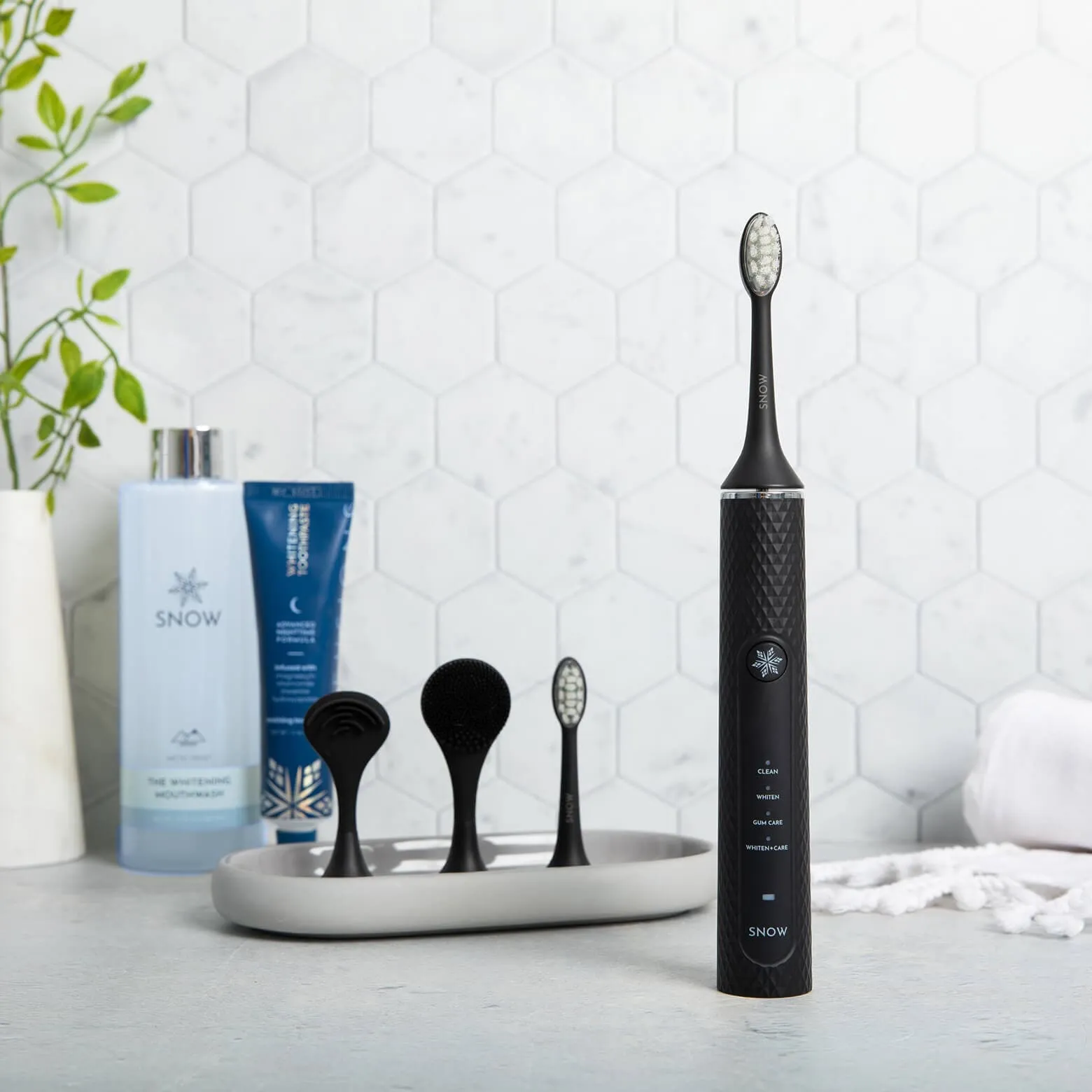 Advanced LED Whitening Toothbrush with Self-Sanitizing Case & Attachments