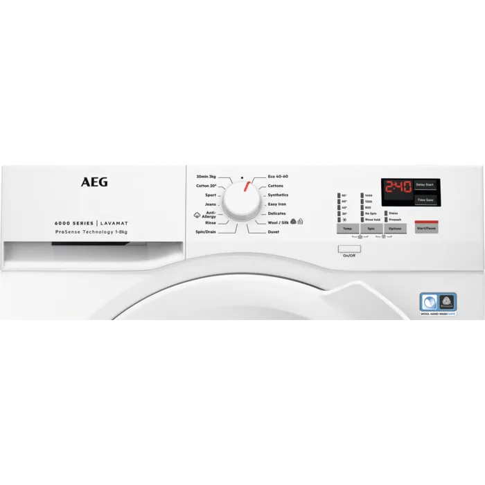 AEG L6FBK841B Series 6000 ProSense 8kg 1400 Spin Washing Machine