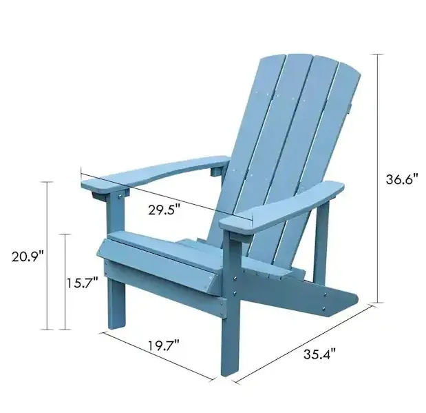 Aleta Patio Hips Plastic Adirondack Chair Lounger (2-Pack) - Lake Blue