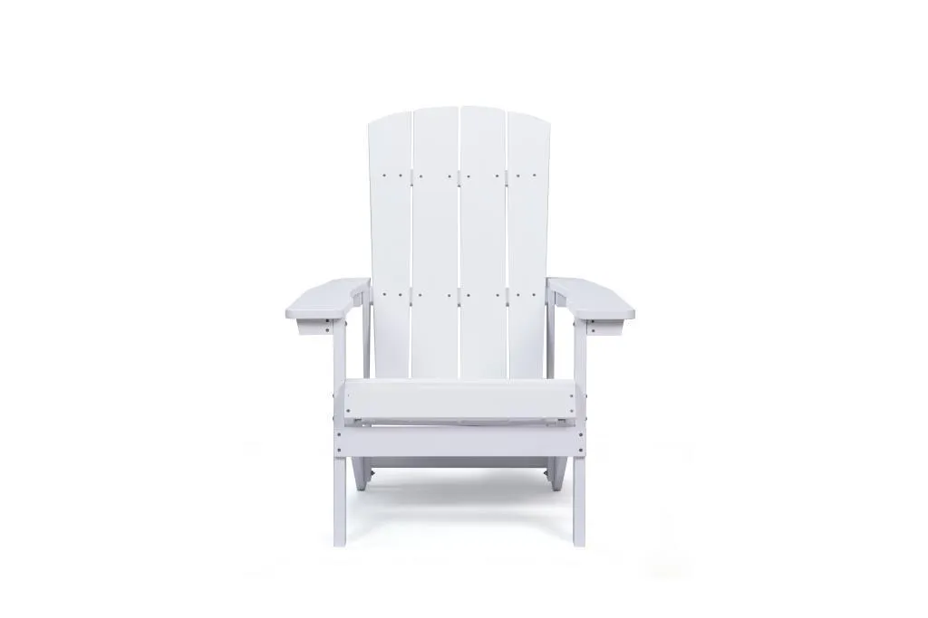 Aleta Patio Hips Plastic Adirondack Chair Lounger (2-Pack) - White