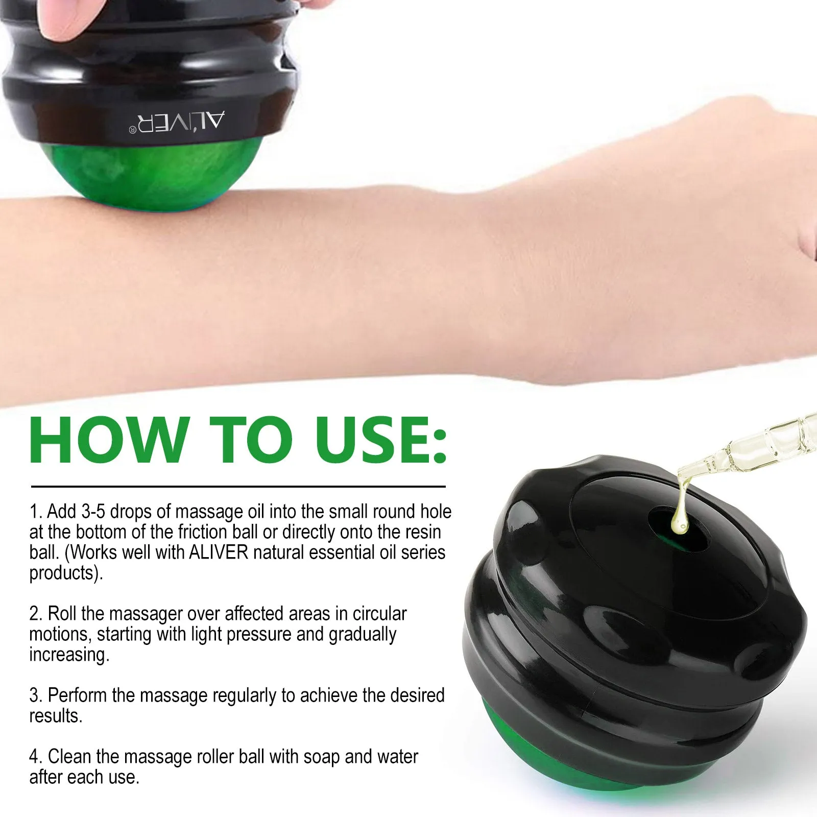 Aliver Massage Roller Ball - Green