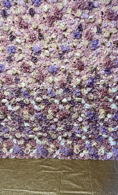 Artificial Flower Wall Backdrop Panel 40cm X 60cm Mixed Pink & White Flowers