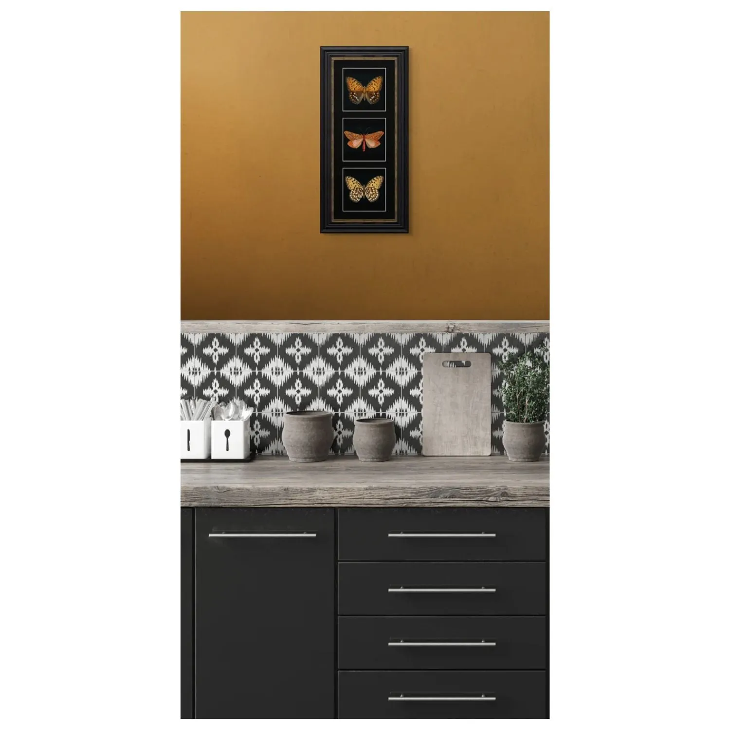 Artko 57cm 'Orange Butterflies' Frame Printed By Triptych