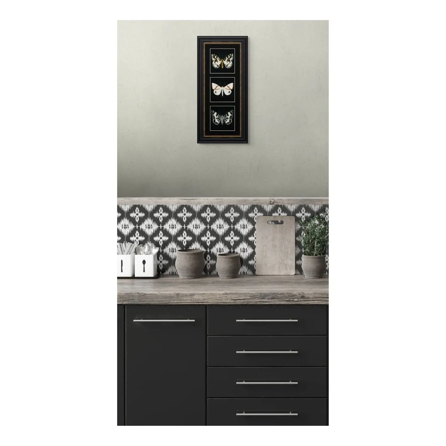 Artko 57cm 'White Butterflies' Frame Printed ByTriptych