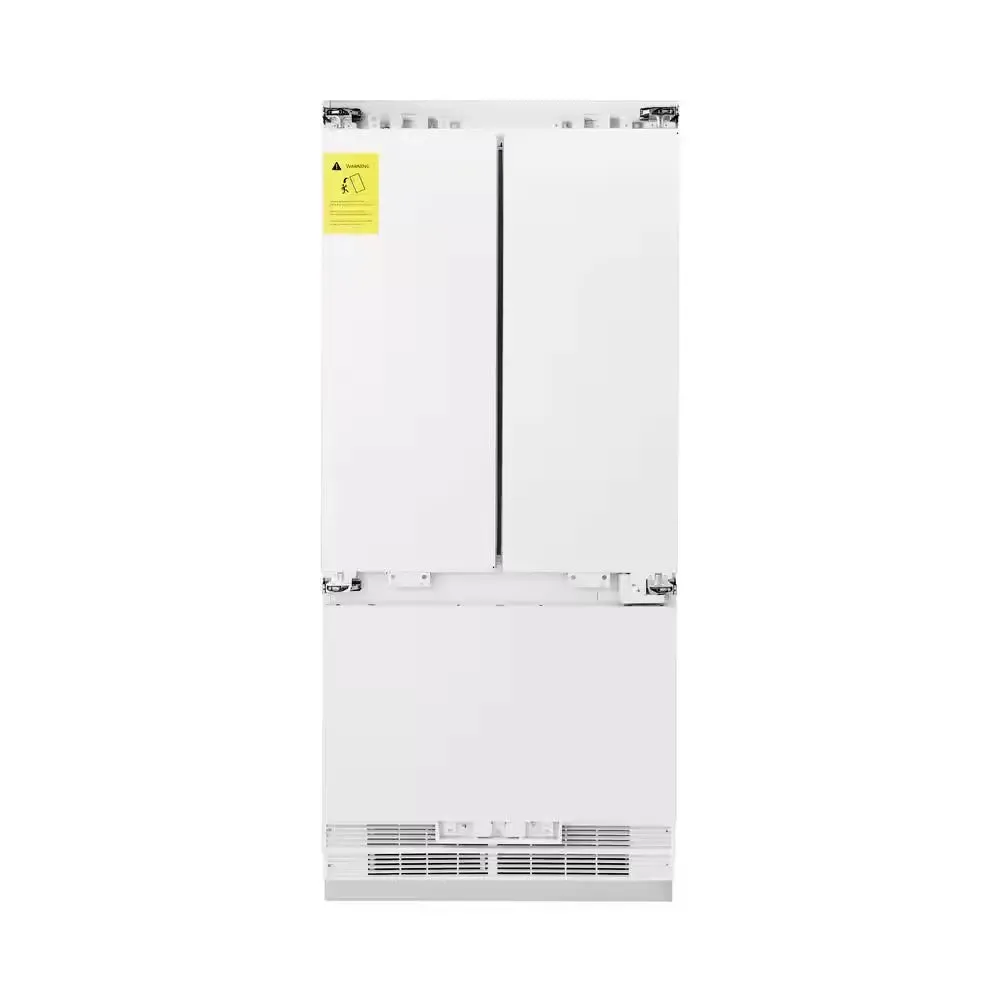Autograph Edition 36 In. 3-Door Panel Ready French Door Refrigerator W/ Ice and Water Dispenser and Matte Black Handle