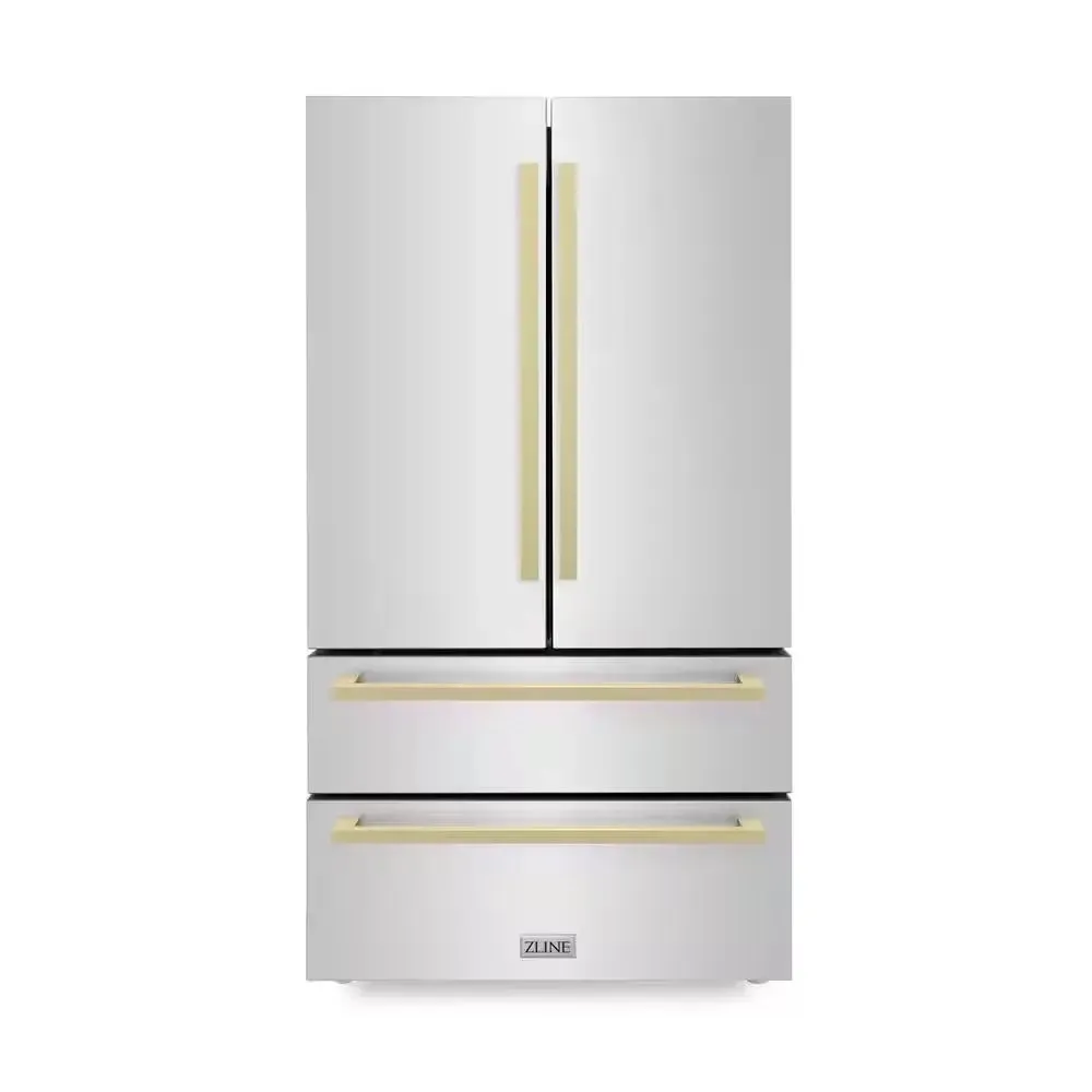 Autograph Edition 36 In. 4-Door French Door Refrigerator with Ice & Water Dispenser in Stainless Steel & Matte Black