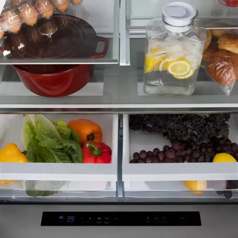 Autograph Edition 36 In. 4-Door French Door Refrigerator with Ice & Water Dispenser in Stainless Steel & Matte Black