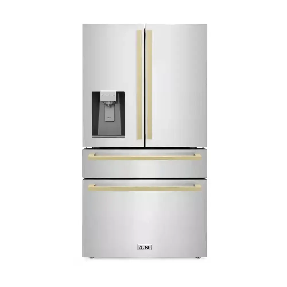 Autograph Edition 36 In. 4-Door French Door Refrigerator with Ice & Water Dispenser in Stainless Steel & Matte Black