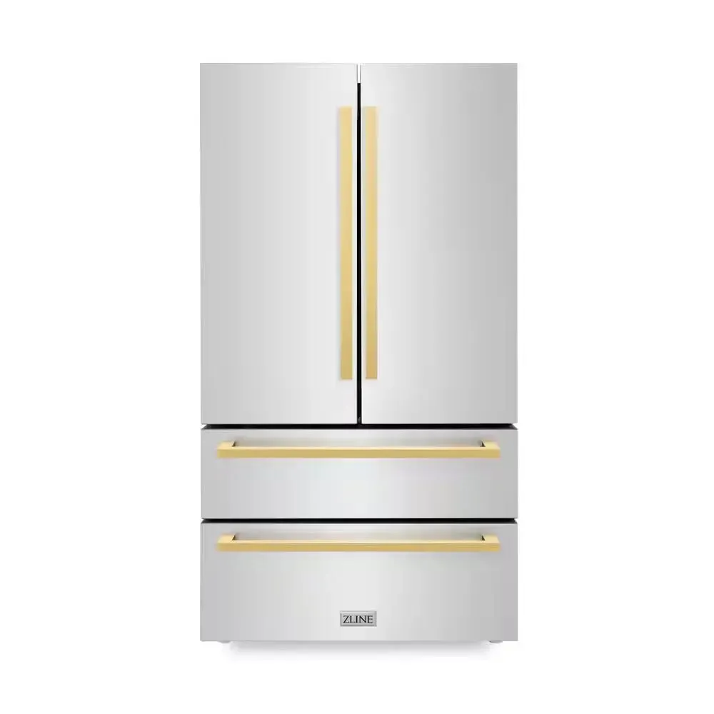 Autograph Edition 36 In. 4-Door French Door Refrigerator with Ice & Water Dispenser in Stainless Steel & Matte Black