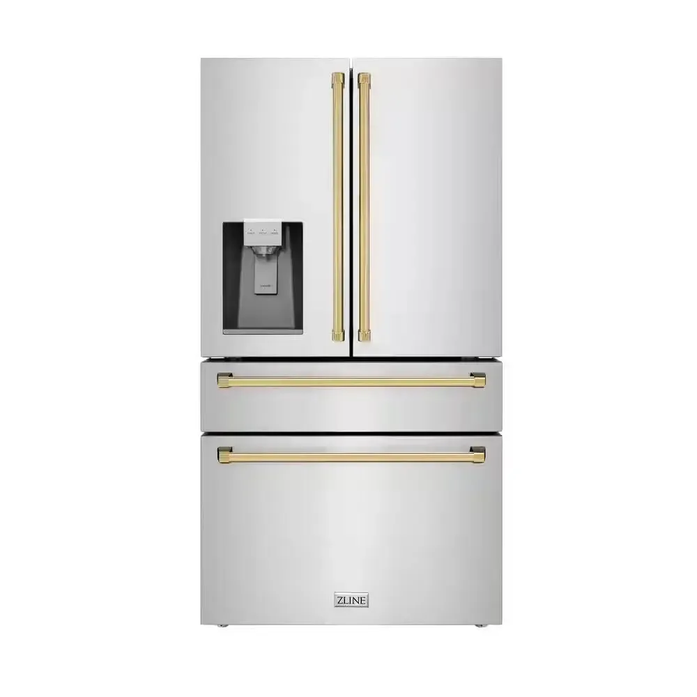 Autograph Edition 36 In. 4-Door French Door Refrigerator with Ice & Water Dispenser in Stainless Steel & Matte Black