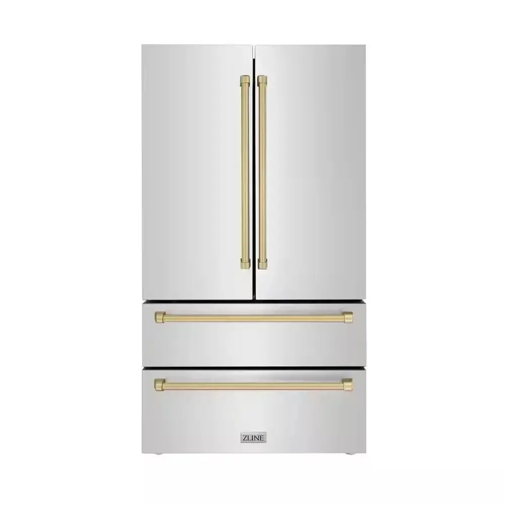 Autograph Edition 36 In. 4-Door French Door Refrigerator with Internal Ice Maker in Stainless Steel & Matte Black