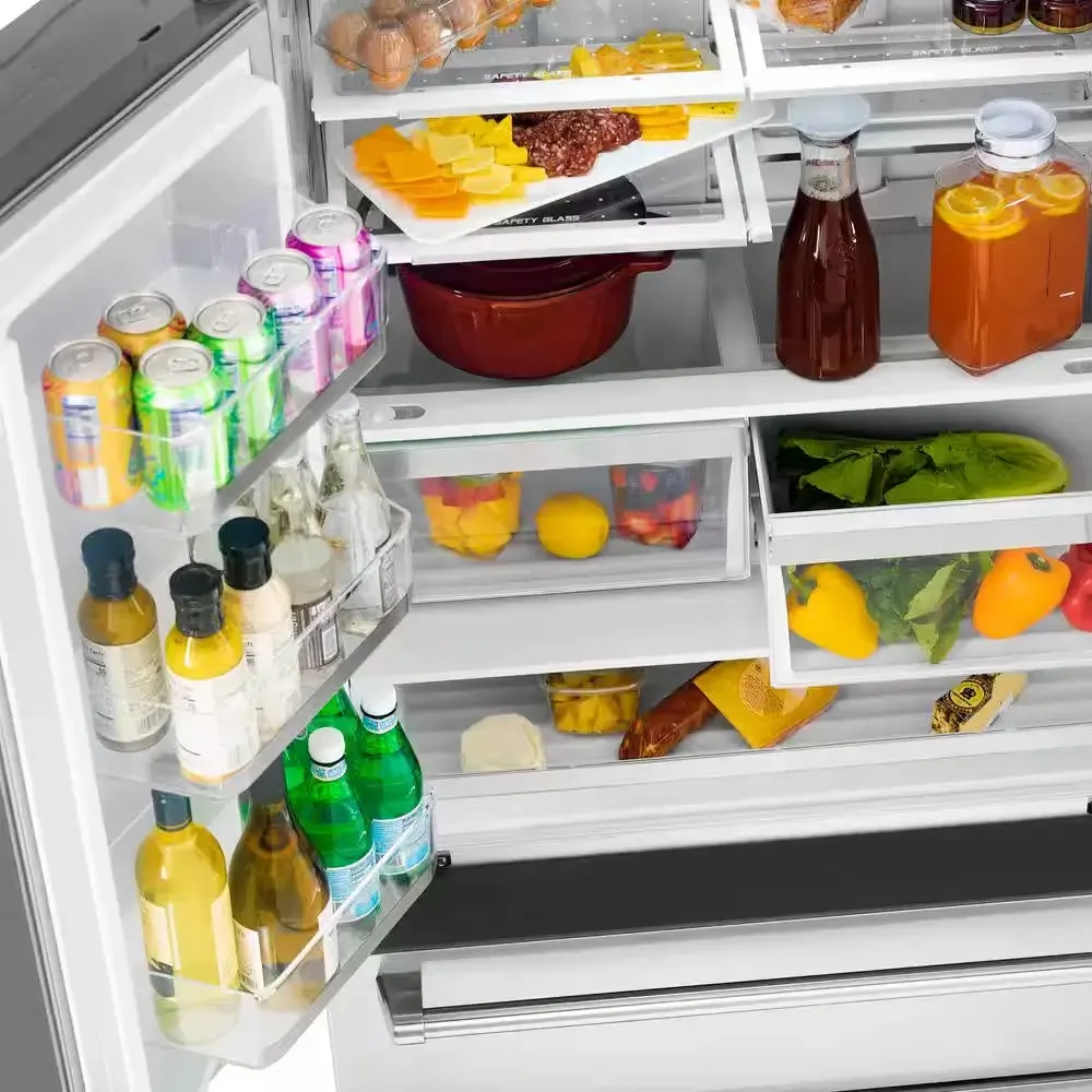 Autograph Edition 36 In. 4-Door French Door Refrigerator with Internal Ice Maker in Stainless Steel & Matte Black