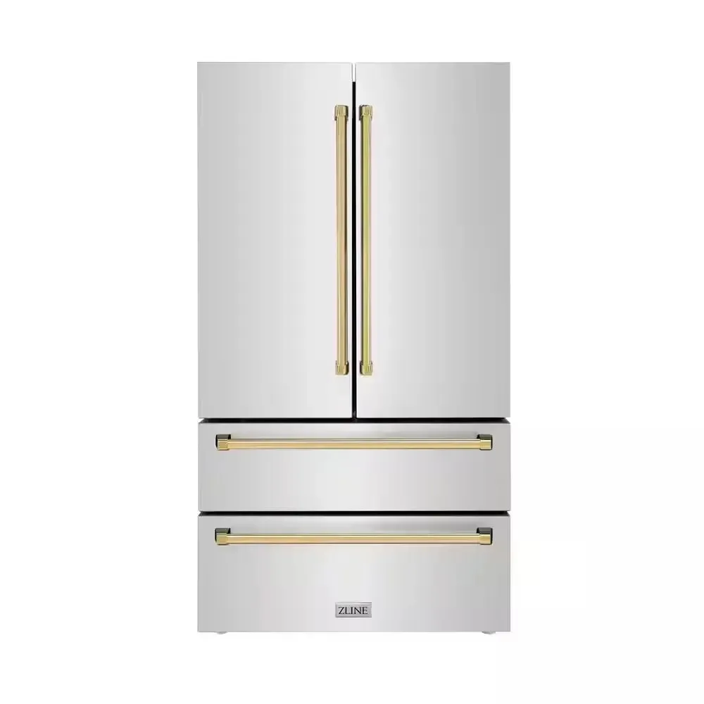 Autograph Edition 36 In. 4-Door French Door Refrigerator with Internal Ice Maker in Stainless Steel & Matte Black