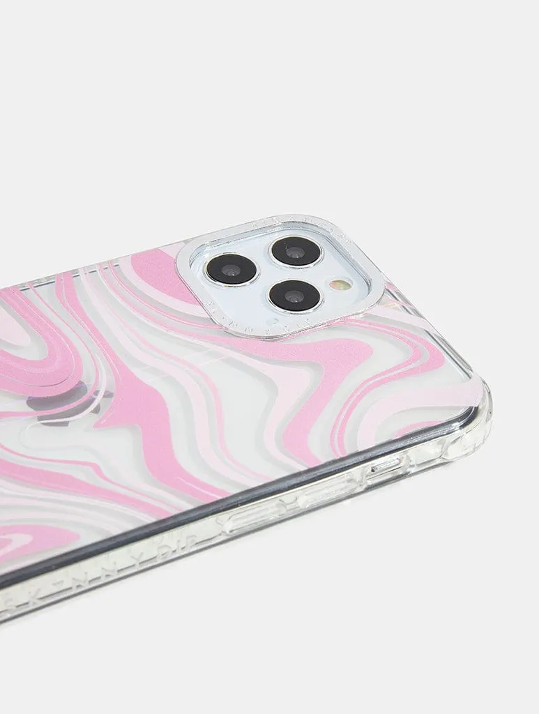 Baby Pink Swirl Holo Shock iPhone Case