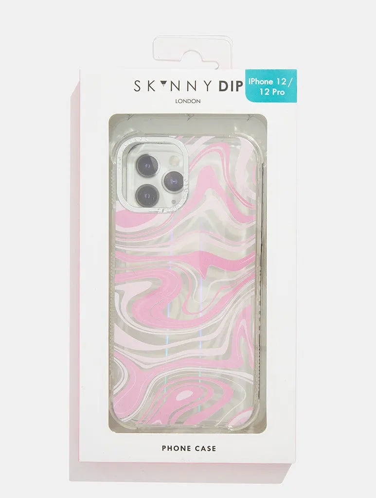 Baby Pink Swirl Holo Shock iPhone Case