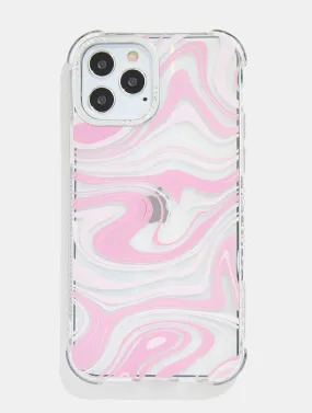 Baby Pink Swirl Holo Shock iPhone Case
