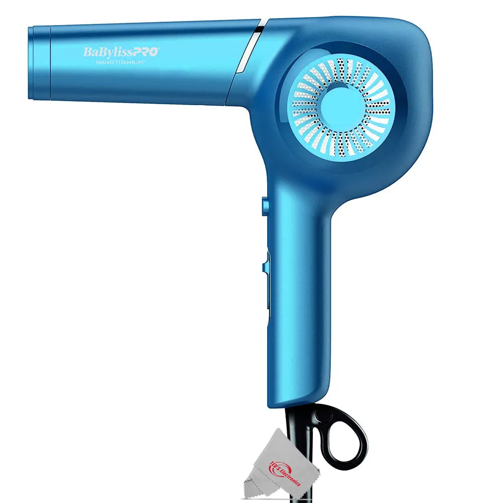 BaByliss Pro Nano Titanium 1" Ultra-Thin Straightener & Professional Pistol-Grip Hair Dryer with Conair Pro Ceramic Tools Large Round Brush 2½"