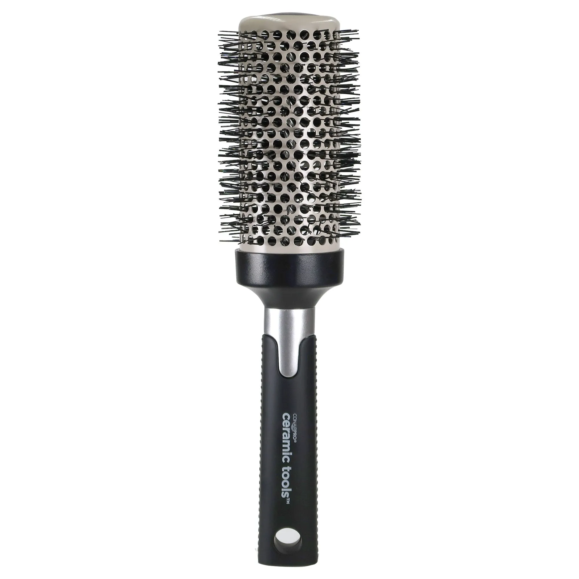 BaByliss Pro Nano Titanium 1" Ultra-Thin Straightener & Professional Pistol-Grip Hair Dryer with Conair Pro Ceramic Tools Large Round Brush 2½"