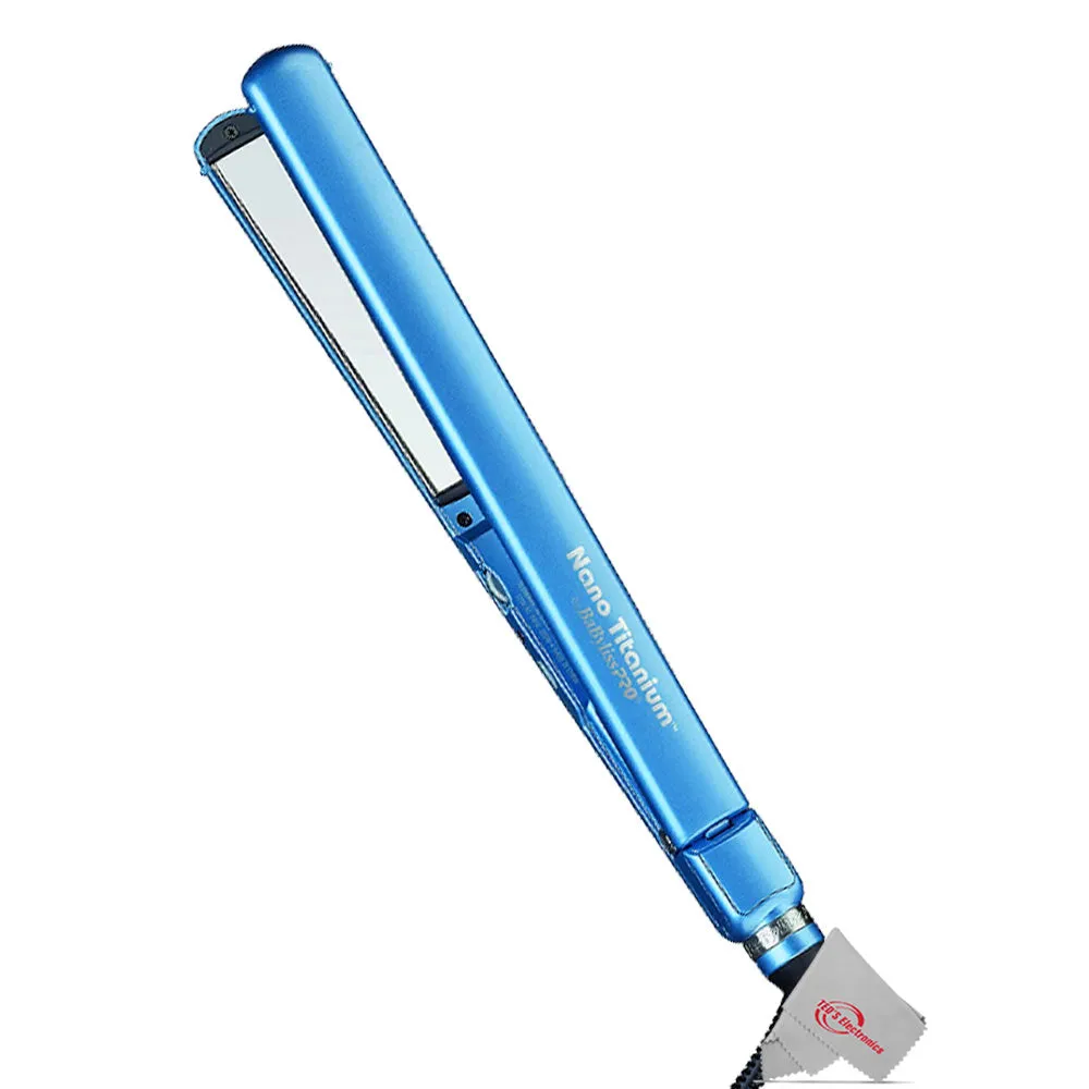 BaByliss Pro Nano Titanium 1" Ultra-Thin Straightener & Professional Pistol-Grip Hair Dryer with Conair Pro Ceramic Tools Large Round Brush 2½"